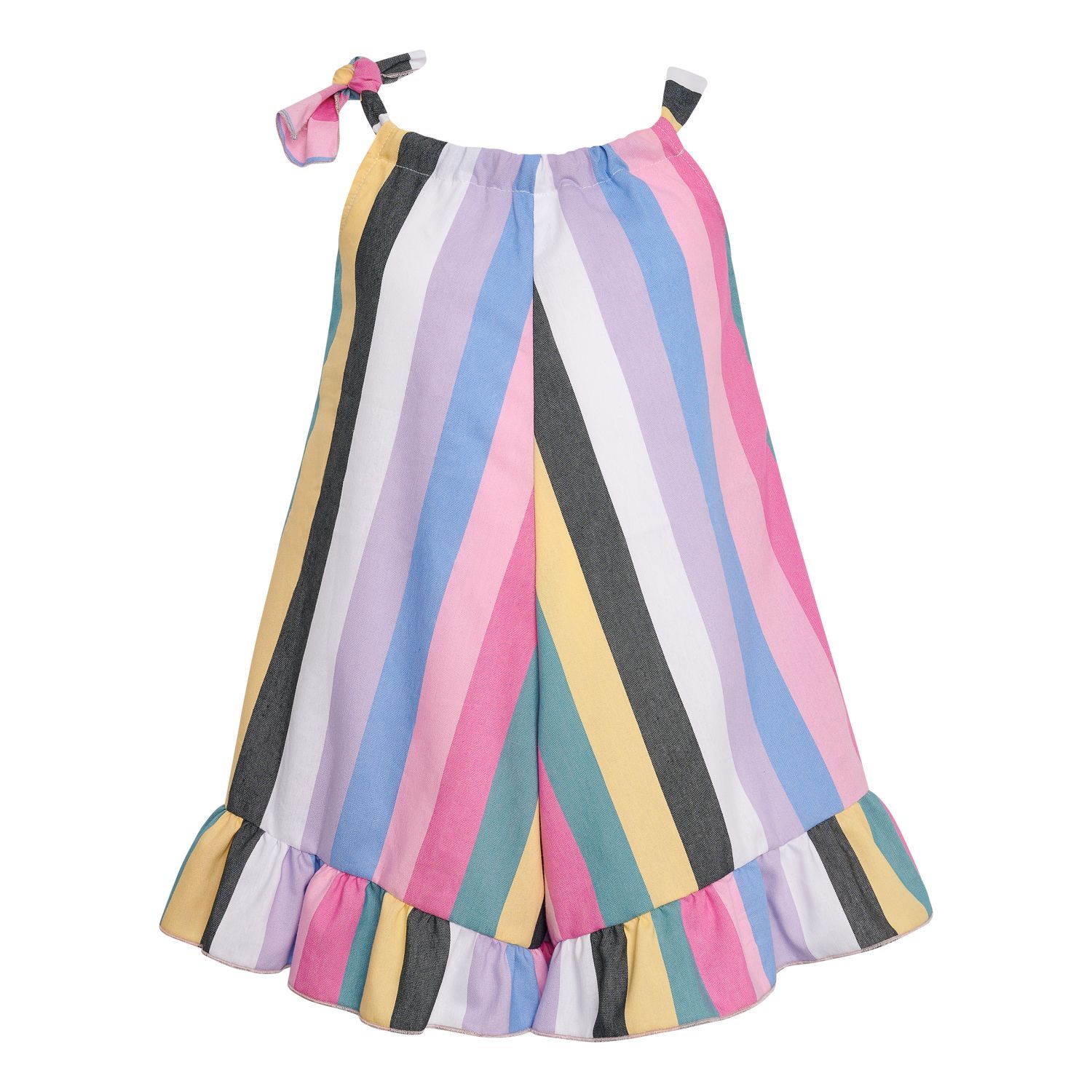 Two in a Castle T5118 PRISMATIC STRIPED LOOMED RUFFLE PLAYSUIT KID MINUS